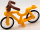 Part No: 6348c01  Name: Bicycle with Clip for Handlebars with Trans-Clear Wheels with Molded Black Hard Rubber Tires and Reddish Brown Angular Handlebars (6348 / 92851pb01 / 98397)
