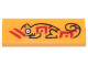 Part No: 63864pb234  Name: Tile 1 x 3 with Black Chameleon with White Eye and Red Stripes and Ninjago Logogram 'ZOO' Pattern (Sticker) - Set 71799