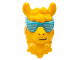 Part No: 75503pb01  Name: Minifigure, Head, Modified Llama, Medium Azure Sunglasses with White Lines and Coral Triangles on Cheeks Pattern