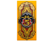 Part No: 87079pb1366  Name: Tile 2 x 4 with Banner with Ornaments and Black and Red Monkie Kid Head Logo with Gold Number 5 Pattern