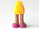 Part No: 92250c00pb08  Name: Mini Doll Hips and Skirt Layered, Medium Nougat Legs and Magenta Sandals Pattern - Thick Hinge