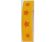 Part No: 93273pb101  Name: Slope, Curved 4 x 1 x 2/3 Double with 4 Orange Stars Pattern (Sticker) - Set 40228