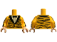 Part No: 973pb2665c01  Name: Torso Tuxedo Jacket with Tiger Stripes Pattern / Bright Light Orange Arms with Tiger Stripes Pattern / Light Nougat Hands