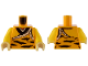 Part No: 973pb5032c01  Name: Torso Robe with Black Animal Stripes and White Fur Trim Pattern / Yellow Arms / Tan Hands