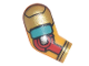 Part No: 982pb290  Name: Arm, Right with Armor with Gold and Dark Turquoise Plates, Red Elbow Joint Pattern