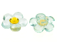 Part No: 46279c02  Name: Clikits, Icon Flower 5 Petals 2 x 2 Small with Pin, Polished with Glued Trans-Neon Yellow Center Faceted Gem