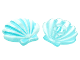 Part No: 51675pb01  Name: Clikits, Icon Shell 2 x 2 with Pin with Sky Blue Highlights Pattern