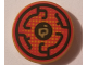 Part No: 14769pb207  Name: Tile, Round 2 x 2 with Bottom Stud Holder with Black Circular Lines on Red Background Pattern