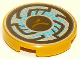 Part No: 14769pb221  Name: Tile, Round 2 x 2 with Bottom Stud Holder with Rune Designs and Blue Pixels Pattern