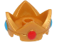 Part No: 1761pb01  Name: Large Figure Headgear, Crown 2 x 2 with Molded Red and Dark Azure Jewels Pattern (Super Mario Peach)