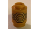 Part No: 3062pb056  Name: Brick, Round 1 x 1 with Gold Subdivided Hexagon and Wings Pattern
