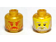 Part No: 3626bpb0517  Name: Minifigure, Head Dual Sided Stylized Face with Dark Red Eyebrows, Eyes, Moustache, and Beard / Yellow Face with Black Eyes and Grin Pattern - Blocked Open Stud