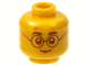 Part No: 3626cpb2808  Name: Minifigure, Head Copper Lightning Scar, Reddish Brown Eyebrows, Eyes, Glasses and Grin Pattern - Hollow Stud