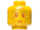 Part No: 3626cpb3317  Name: Minifigure, Head Gold Bushy Eyebrows, Reddish Brown Eyes, Eyelids, and Mouth, Copper Cheek Lines, Chin Dimple, and Wrinkles, Grin Pattern - Hollow Stud