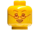 Part No: 3626pb2879  Name: Minifigure, Head Female, Copper Eyebrows, Reddish Brown Eyes, Lips, Glasses, Open Smile Pattern