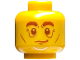 Part No: 3626pb2880  Name: Minifigure, Head Reddish Brown Bushy Eyebrows and Eyes, Copper Cheek Lines, Chin Dimple and Wrinkles, Slight Lopsided Grin Pattern