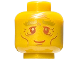 Part No: 3626pb3317  Name: Minifigure, Head Gold Bushy Eyebrows, Reddish Brown Eyes, Eyelids, and Mouth, Copper Cheek Lines, Chin Dimple, and Wrinkles, Grin Pattern