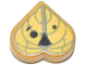 Part No: 39739pb07  Name: Tile, Round 1 x 1 Heart with Yellow and Olive Green Leaf with Black Eyes and Nose Pattern (The Legend of Zelda Korok Walton Face)