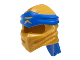 Part No: 40925pb23  Name: Minifigure, Headgear Ninjago Wrap Type 4 with Molded Blue Headband and Printed Gold Ninjago Logogram Letter R Pattern