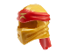 Part No: 40925pb26  Name: Minifigure, Headgear Ninjago Wrap Type 4 with Molded Red Headband and Printed Gold Ninjago Logogram Letter R Pattern