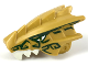Part No: 40933pb01  Name: Dragon Head (Ninjago) Jaw Upper with White Teeth, Gold Eyes, and Dark Green Decorations Pattern