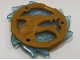 Part No: 69567pb02  Name: Ring 3 x 3 with Dragon Head with Molded Satin Trans-Light Blue Flames Pattern (Ninjago Wave Amulet)