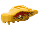Part No: 72362pb08  Name: Dragon Head (Ninjago) Jaw with 2 Bar Handles on Back with Bright Light Yellow Eyes and Dark Red and Black Scales Pattern