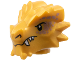 Part No: 77194pb04  Name: Minifigure, Head, Modified Dragon with Black Eyes and Nostrils, Copper Scales, White Sharp Teeth Pattern