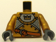 Part No: 973pb0569c01  Name: Torso Castle Fantasy Era Gold Knight Armor with Crown, Dark Orange Belt with Silver Buckle Pattern / Pearl Gold Arms / Dark Bluish Gray Hands