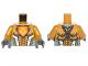 Part No: 973pb2242c01  Name: Torso Nexo Knights Armor with Orange Emblem with King Pattern / Pearl Gold Arms / Dark Bluish Gray Hands