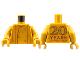 Part No: 973pb4377c01  Name: Torso Robe with Copper Gathers, Gold Stars, Reddish Brown '20 YEARS LEGO Harry Potter' on Back Pattern / Pearl Gold Arms / Pearl Gold Hands