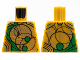 Part No: 973pb4524  Name: Torso Armor, Green and Gold Circles, Black Curves Pattern