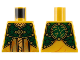 Part No: 973pb5006  Name: Torso Robe with Dark Orange Trim, Dark Green Mantle, Core Logo on Back Pattern