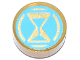 Part No: 98138pb404  Name: Tile, Round 1 x 1 with Gold and Medium Azure Hourglass and Circle Pattern