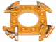 Part No: 98343pb03  Name: Ring 4 x 4 with 2 x 2 Hole and 4 Serrated Ends with Black and Silver Pattern (Ninjago Spinner Crown)