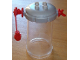 Part No: 45075c02  Name: Duplo Cart Lid Octagonal with 2 x 2 Studs, Trans-Clear Cylinder and Red Weight