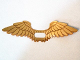 Part No: 20286b  Name: Minifigure Wings Extended with Center Opening and  Gold Feathers Pattern