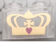 Part No: 3065pb06  Name: Brick 1 x 2 without Bottom Tube with Gold Crown and Dark Pink Heart Pattern (Sticker) - Set 7578