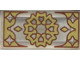 Part No: 3069pb1468  Name: Tile 1 x 2 with Gold and Reddish Brown Symmetric Ornament, Diamonds and Stars Outline Pattern