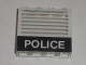 Part No: 4215ap18  Name: Panel 1 x 4 x 3 - Solid Studs with Black 'POLICE' Bar and White Stripes Pattern