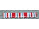 Part No: 4218pb01  Name: Garage Roller Door Section without Handle with Stripes Blue and Red on Scalloped Awning Pattern (Sticker) - Set 6374
