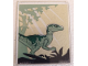 Part No: 42509pb21R  Name: Glass for Window 1 x 6 x 6 Flat Front with Dinosaur, Sand Green Velociraptor with Dark Green Markings Pattern Model Right Side (Sticker) - Set 76961