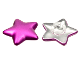 Part No: 45463pb05  Name: Clikits, Icon Star 2 x 2 Small with Pin, Frosted with Metallic Pink Coating Pattern