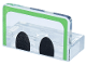 Part No: 4865pb115  Name: Panel 1 x 2 x 1 with Black Half Ovals and Bright Green Border Pattern (Super Mario Yoshi Bike Windscreen)