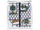 Part No: 51266pb015  Name: Glass for Window 1 x 3 x 3 Flat Front with Black, Bright Light Orange, Dark Turquoise, and Magenta Stained Glass Pattern 7 (Sticker) - Set 76437