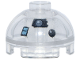 Part No: 553pb060  Name: Brick, Round 2 x 2 Dome Top with SW Astromech Droid Silver Ring and Black, Metallic Light Blue and White Lens and Sensors Pattern