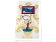 Part No: 57895pb132  Name: Glass for Window 1 x 4 x 6 with White Calla Lily in Magenta Vase on Dark Turquoise Shelf, Framed Picture of Windmill and Gold Floral Wallpaper on White Background Pattern (Sticker) - Set 41684