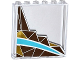 Part No: 59349pb100R  Name: Panel 1 x 6 x 5 with Silver and Gold Triangle Mosaic and White and Medium Azure Curved Stripes Pattern Right Side (Sticker) - Set 41106
