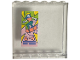 Part No: 59349pb387  Name: Panel 1 x 6 x 5 with Girl on Coral Skateboard, '2-4', Yellow Triangles and Bright Pink Skate Ramp Pattern (Sticker) - Set 41751