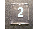 Part No: 60601pb007  Name: Glass for Window 1 x 2 x 2 Flat Front with White Number 2 Pattern (Sticker) - Set 10233